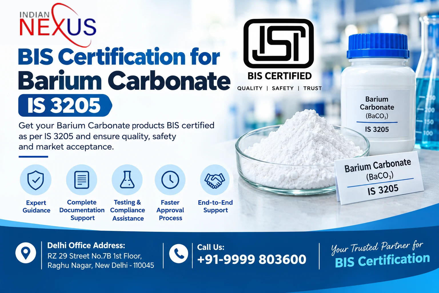 BIS Certification for Barium Carbonate IS 3205