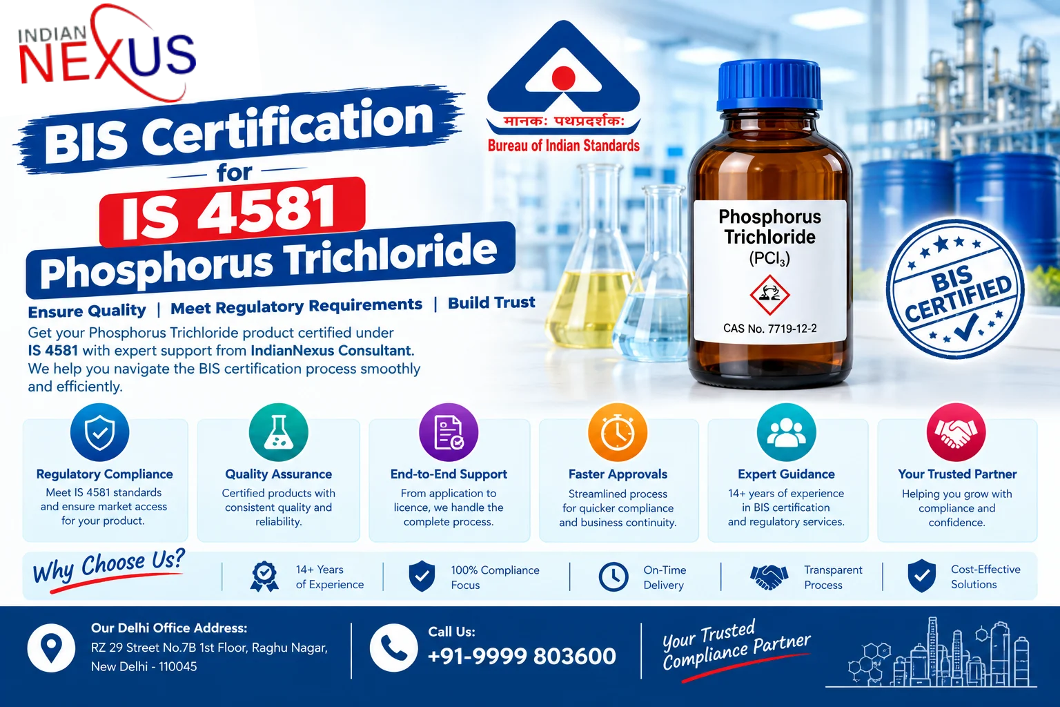 BIS Certification for IS 4581 Phosphorus Trichloride