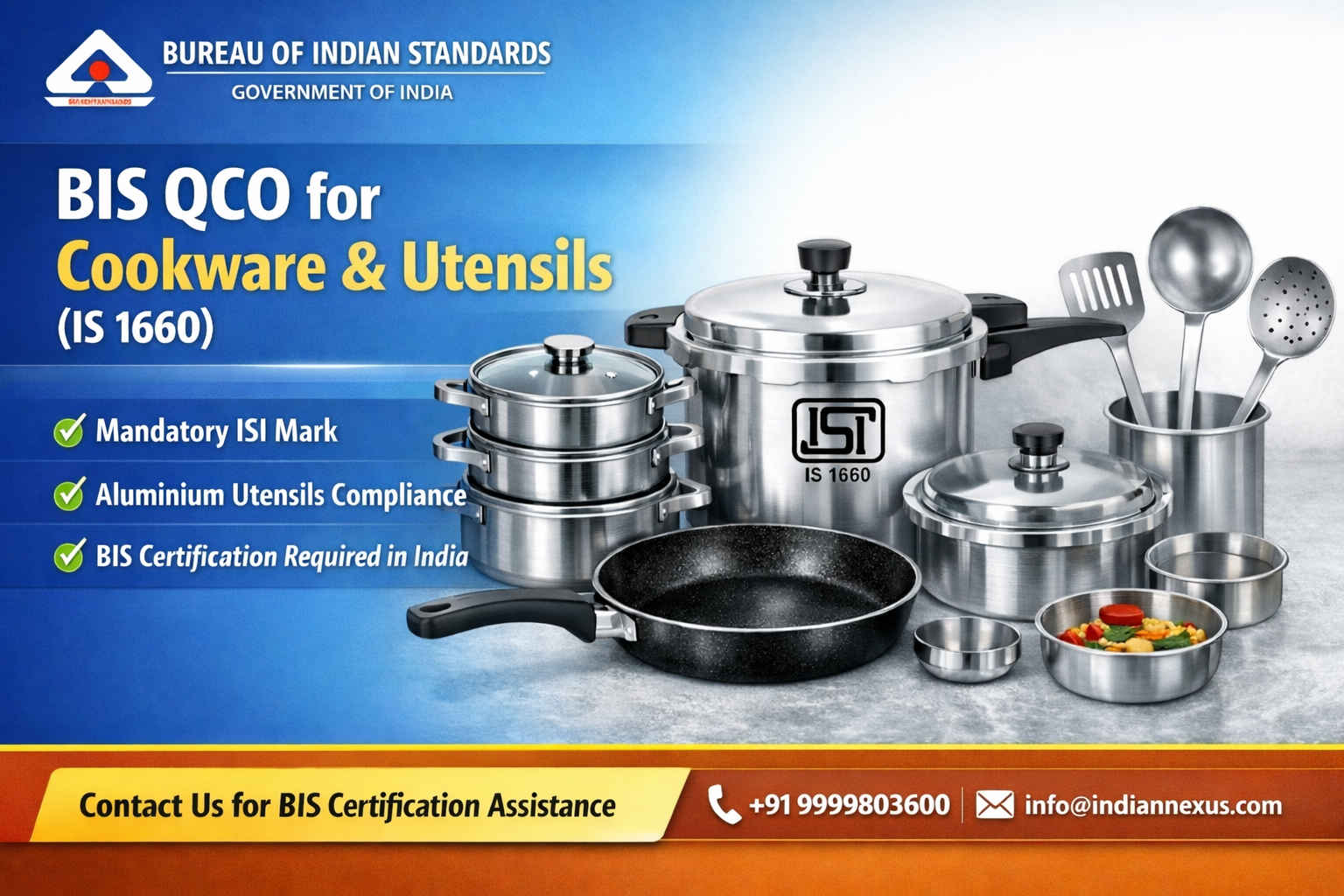 BIS QCO for Cookware and Utensils IS 1660
