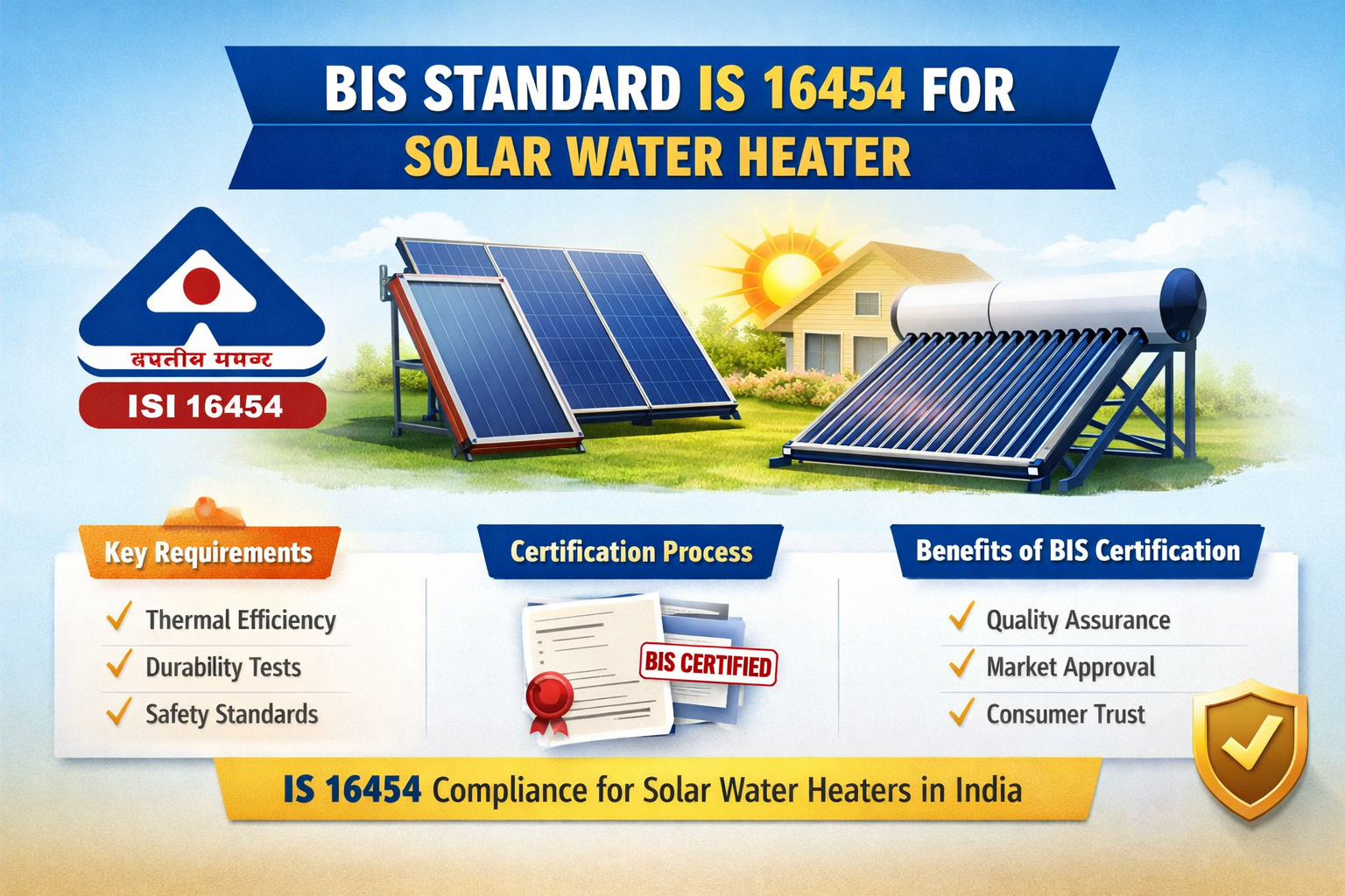 BIS Standard IS 16454 for Solar Water Heater