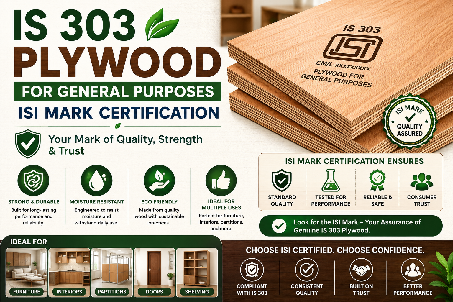 IS 303 Plywood For General Purposes ISI Mark Certification
