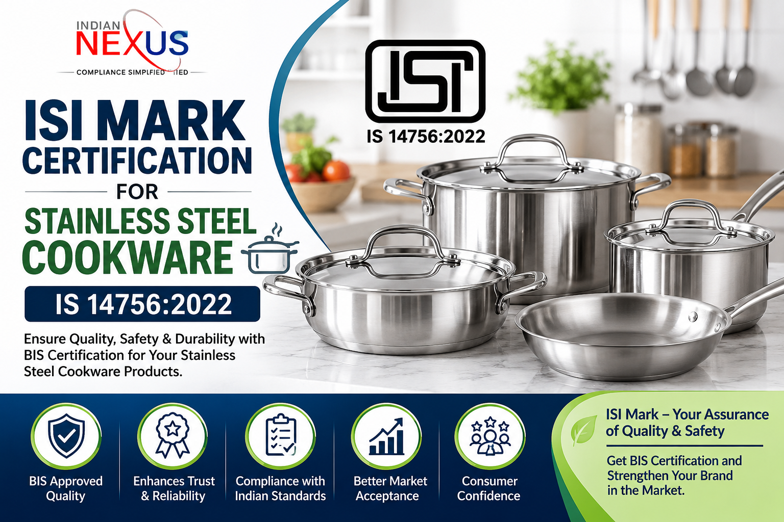 ISI Mark Certification for Stainless Steel Cookware