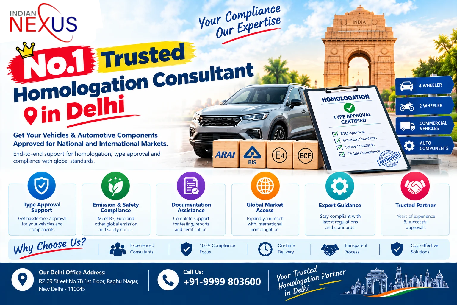 No.1 Trusted Homologation Consultant in Delhi